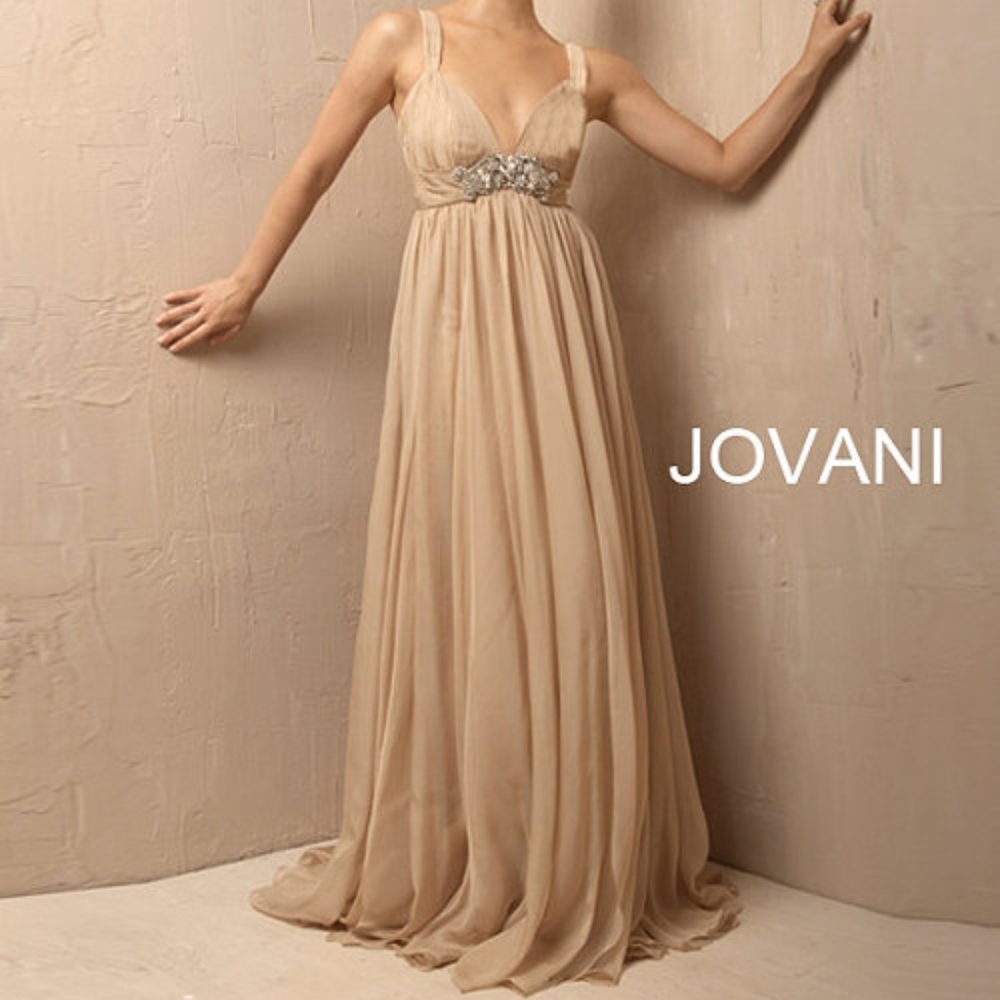 Jovani evening dress, beige, size 8